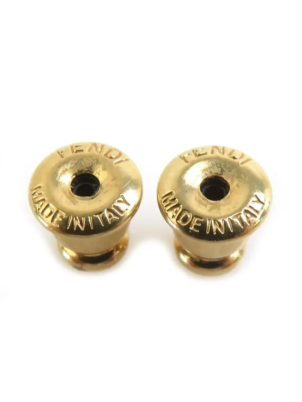 Auth Fendi Drop Pierce Earrings Gold #302755F32B